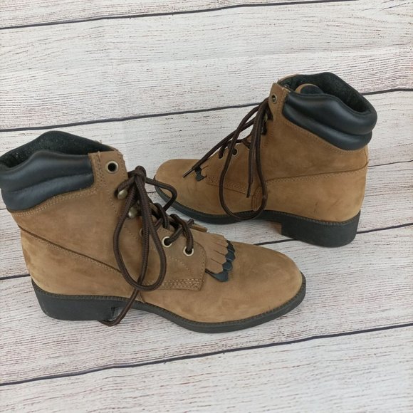 Laredo Womens Western Work Boots 6.5M Brown 6" Saddle Brand - Picture 7 of 9
